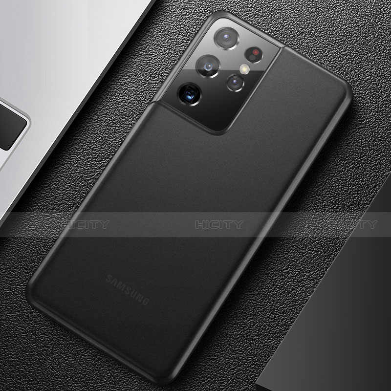 Coque Ultra Fine Plastique Rigide Etui Housse Transparente U01 pour Samsung Galaxy S21 Ultra 5G Gris Plus