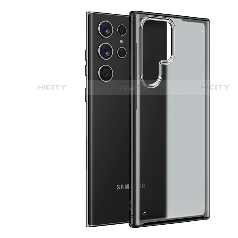Coque Ultra Fine Plastique Rigide Etui Housse Transparente U04 pour Samsung Galaxy S21 Ultra 5G Noir Plus
