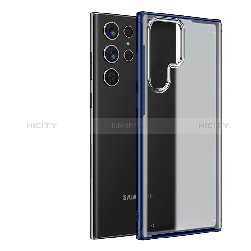 Coque Ultra Fine Plastique Rigide Etui Housse Transparente U04 pour Samsung Galaxy S24 Ultra 5G Bleu Plus