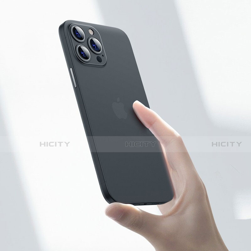 Coque Ultra Fine Plastique Rigide Etui Housse Transparente U06 pour Apple iPhone 13 Pro Max Noir Plus