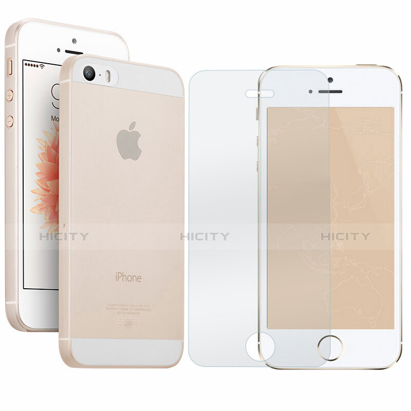 Coque Ultra Fine Plastique Rigide Transparente et Protecteur d'Ecran pour Apple iPhone SE Clair Plus