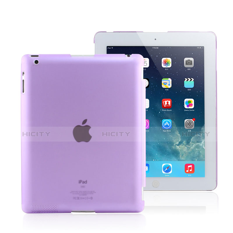 Coque Ultra Fine Plastique Rigide Transparente pour Apple iPad 4 Violet Plus