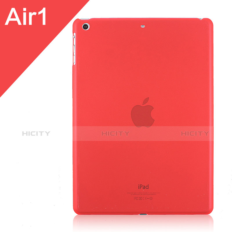 Coque Ultra Fine Plastique Rigide Transparente pour Apple iPad Air Rouge Plus