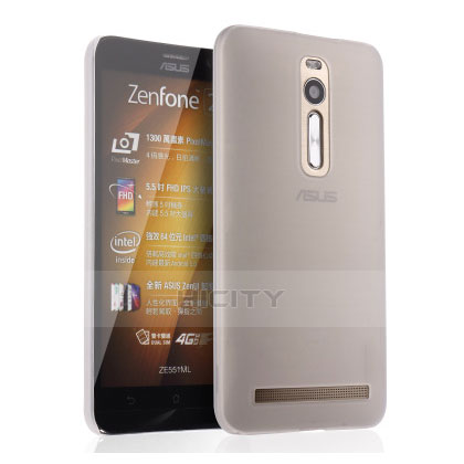 Coque Ultra Fine Plastique Rigide Transparente pour Asus Zenfone 2 ZE551ML ZE550ML Blanc Plus