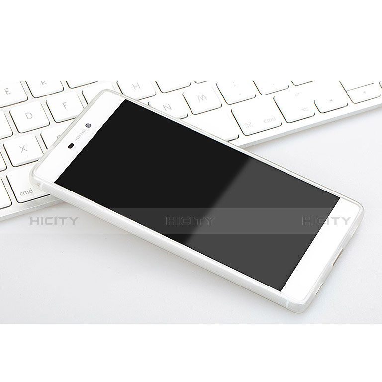 Coque Ultra Fine Plastique Rigide Transparente pour Huawei P8 Blanc Plus