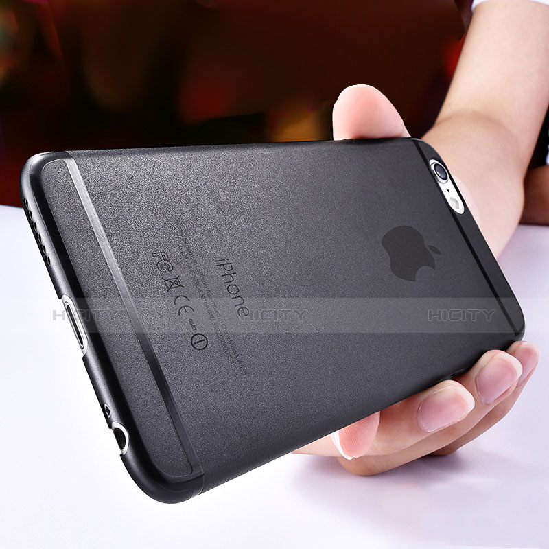 Coque Ultra Fine Plastique Rigide Transparente T06 pour Apple iPhone 6S Noir Plus