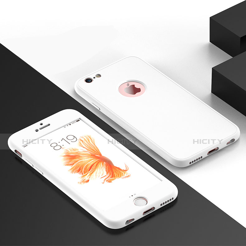 Coque Ultra Fine Silicone Souple 360 Degres Avant et Arriere pour Apple iPhone 6 Blanc Plus