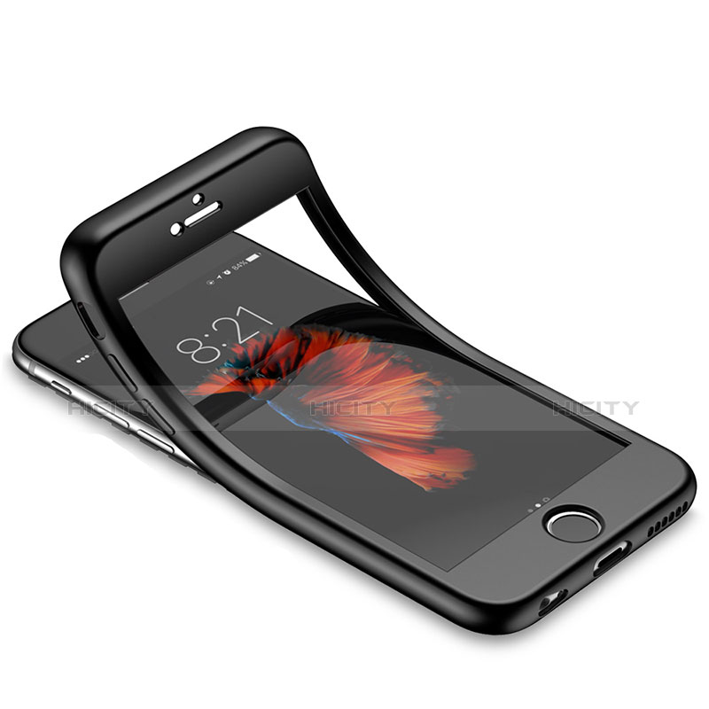 Coque Ultra Fine Silicone Souple 360 Degres Avant et Arriere pour Apple iPhone 6 Noir Plus