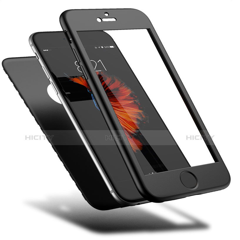 Coque Ultra Fine Silicone Souple 360 Degres Avant et Arriere pour Apple iPhone 6 Noir Plus