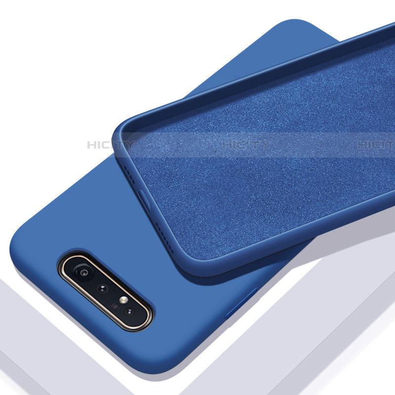 Coque Ultra Fine Silicone Souple 360 Degres Housse Etui C01 pour Samsung Galaxy A80 Bleu Plus