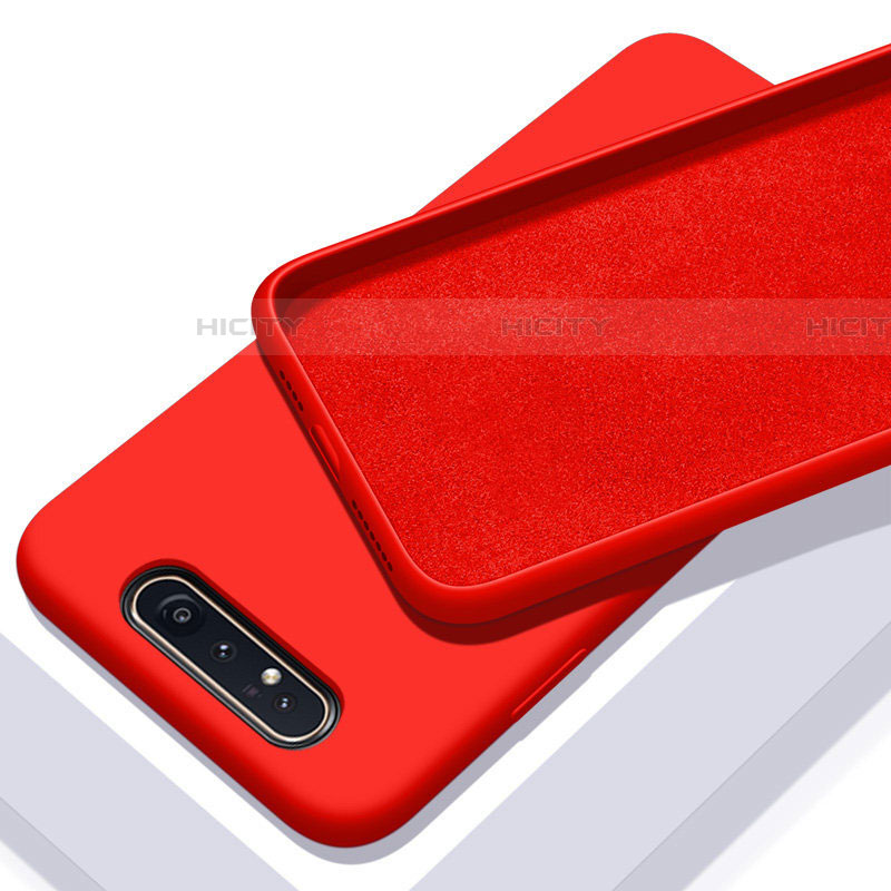 Coque Ultra Fine Silicone Souple 360 Degres Housse Etui C01 pour Samsung Galaxy A80 Rouge Plus