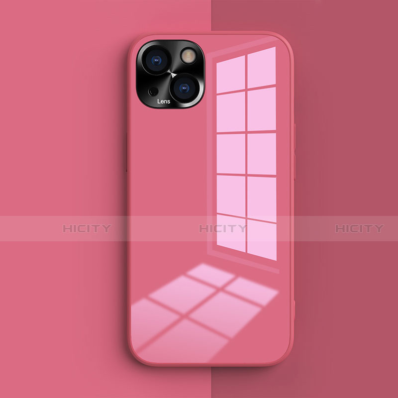 Coque Ultra Fine Silicone Souple 360 Degres Housse Etui G01 pour Apple iPhone 15 Rose Rouge Plus
