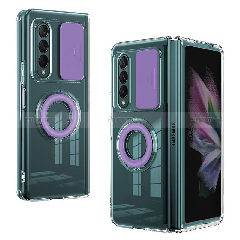 Coque Ultra Fine Silicone Souple 360 Degres Housse Etui MJ2 pour Samsung Galaxy Z Fold3 5G Violet Clair Plus