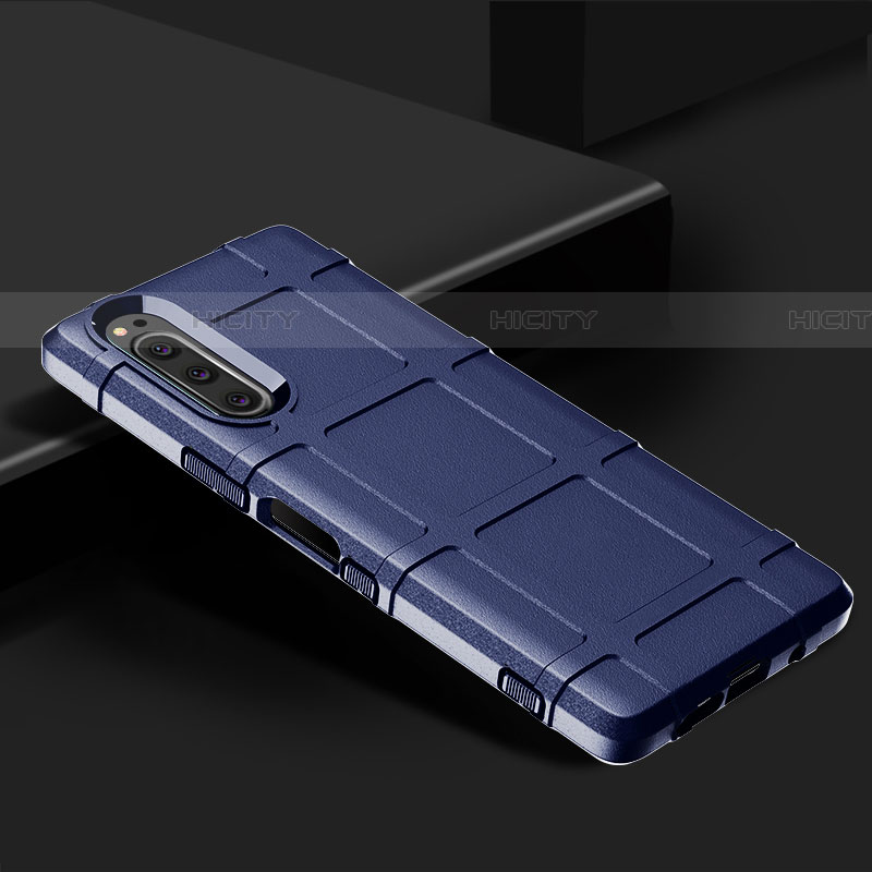 Coque Ultra Fine Silicone Souple 360 Degres Housse Etui pour Sony Xperia 5 Bleu Plus