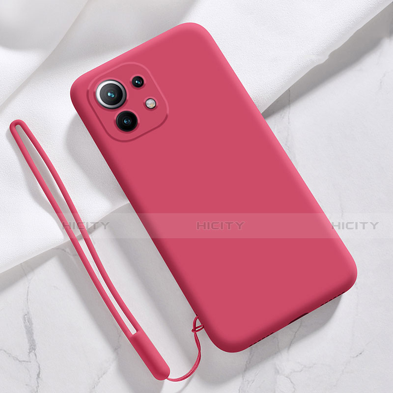 Coque Ultra Fine Silicone Souple 360 Degres Housse Etui pour Xiaomi Mi 11 Lite 4G Vin Rouge Plus