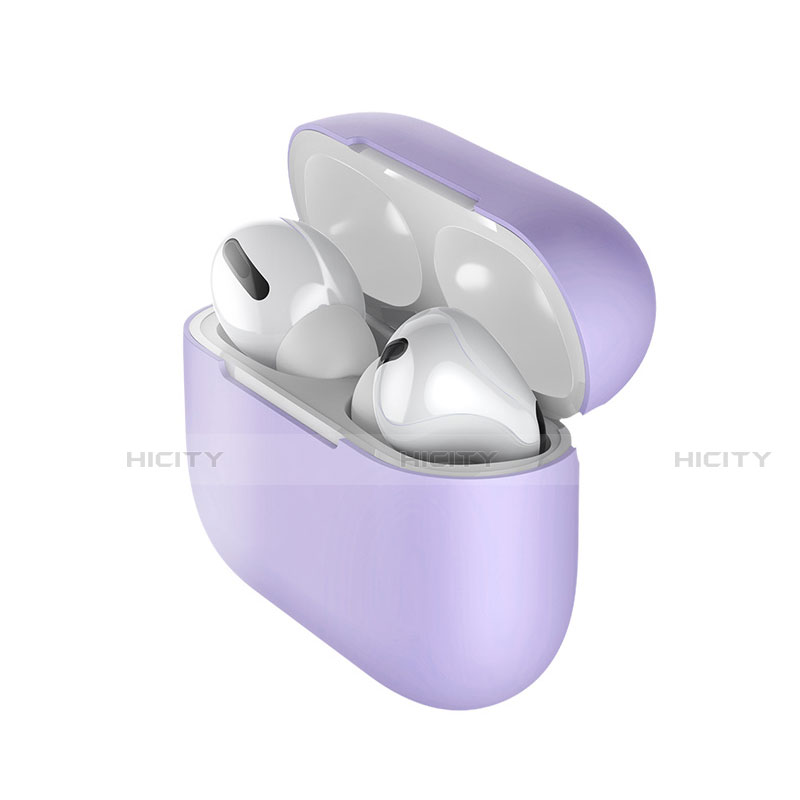 Coque Ultra Fine Silicone Souple 360 Degres Housse Etui S01 pour Apple AirPods Pro Violet Plus