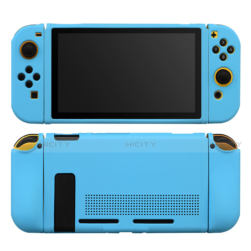 Coque Ultra Fine Silicone Souple 360 Degres Housse Etui S01 pour Nintendo Switch Bleu Ciel Plus
