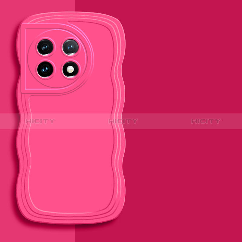 Coque Ultra Fine Silicone Souple 360 Degres Housse Etui YK7 pour OnePlus 11 5G Rose Rouge Plus