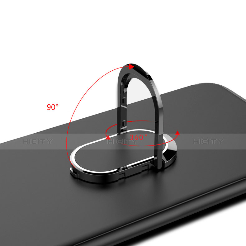 Coque Ultra Fine Silicone Souple avec Support Bague Anneau A02 pour Samsung Galaxy S8 Plus Noir Plus