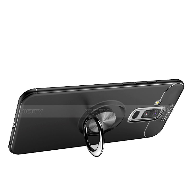 Coque Ultra Fine Silicone Souple avec Support Bague Anneau Aimante A03 pour Samsung Galaxy A9 Star Lite Noir Plus
