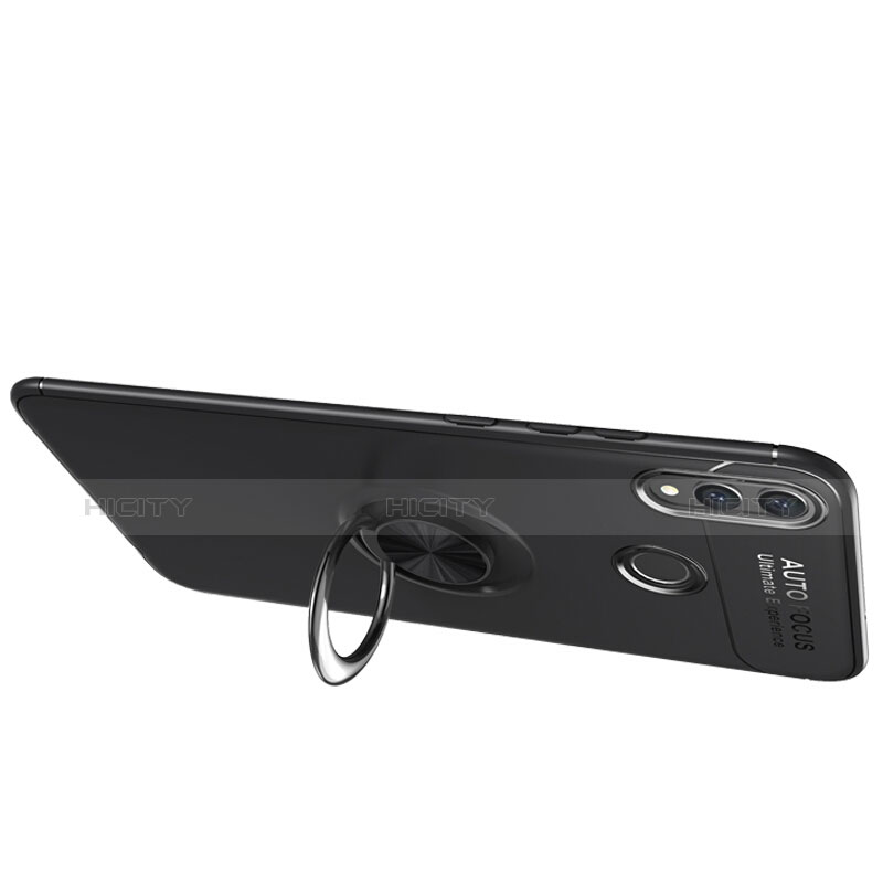 Coque Ultra Fine Silicone Souple avec Support Bague Anneau Aimante pour Huawei Honor 8X Noir Plus