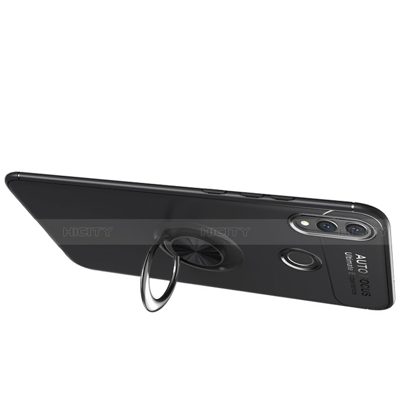 Coque Ultra Fine Silicone Souple avec Support Bague Anneau Aimante pour Huawei Honor View 10 Lite Noir Plus