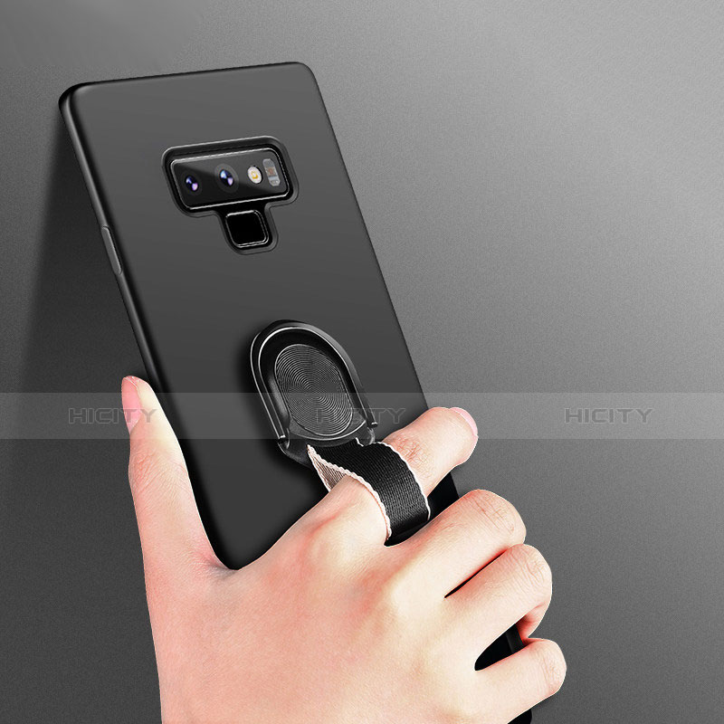 Coque Ultra Fine Silicone Souple avec Support Bague Anneau Aimante pour Samsung Galaxy Note 9 Noir Plus