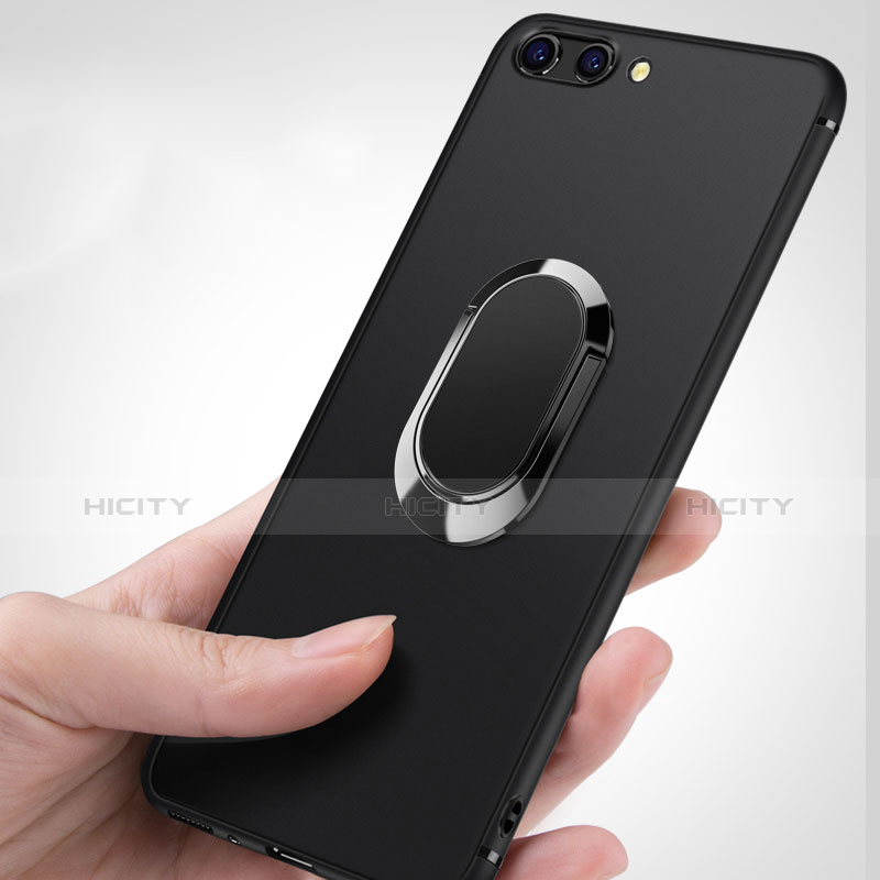 Coque Ultra Fine Silicone Souple avec Support Bague Anneau pour Huawei Honor View 10 Noir Plus