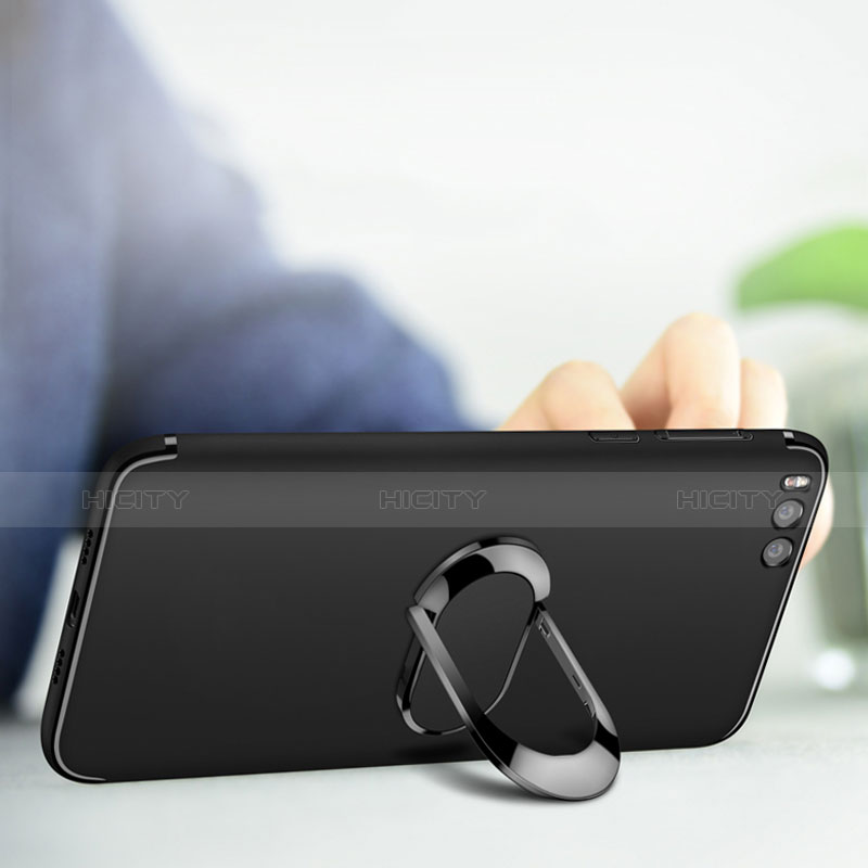 Coque Ultra Fine Silicone Souple avec Support Bague Anneau pour Xiaomi Mi 6 Noir Plus