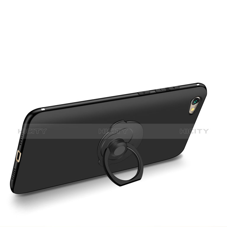 Coque Ultra Fine Silicone Souple avec Support Bague Anneau pour Xiaomi Redmi Note 5A Pro Noir Plus