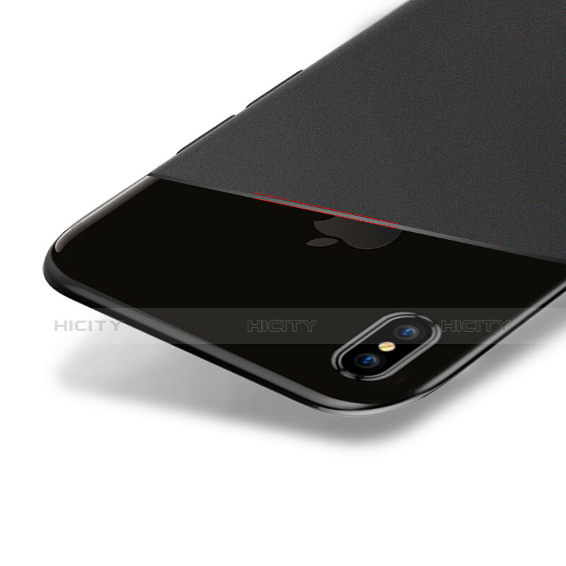 Coque Ultra Fine Silicone Souple et Protecteur d'Ecran pour Apple iPhone X Noir Plus