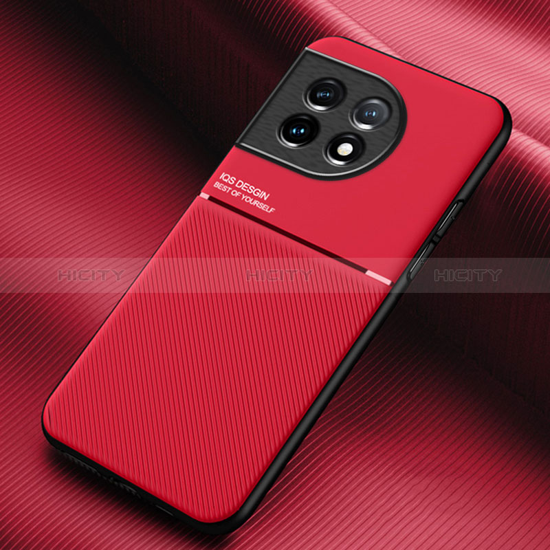 Coque Ultra Fine Silicone Souple Housse Etui avec Aimante Magnetique pour OnePlus 11R 5G Rouge Plus