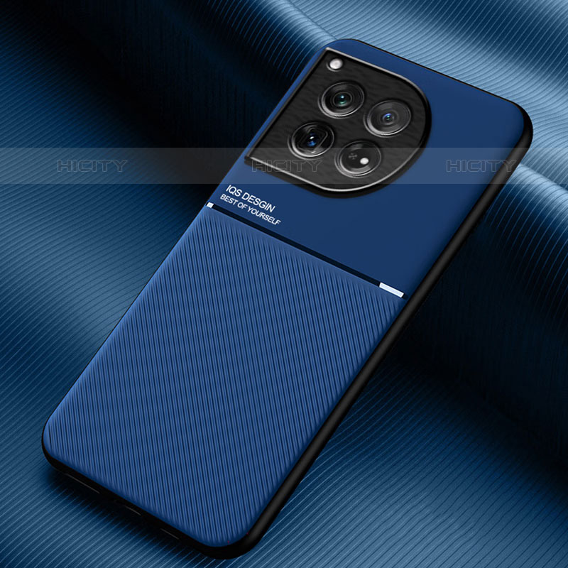 Coque Ultra Fine Silicone Souple Housse Etui avec Aimante Magnetique pour OnePlus 12 5G Bleu Plus