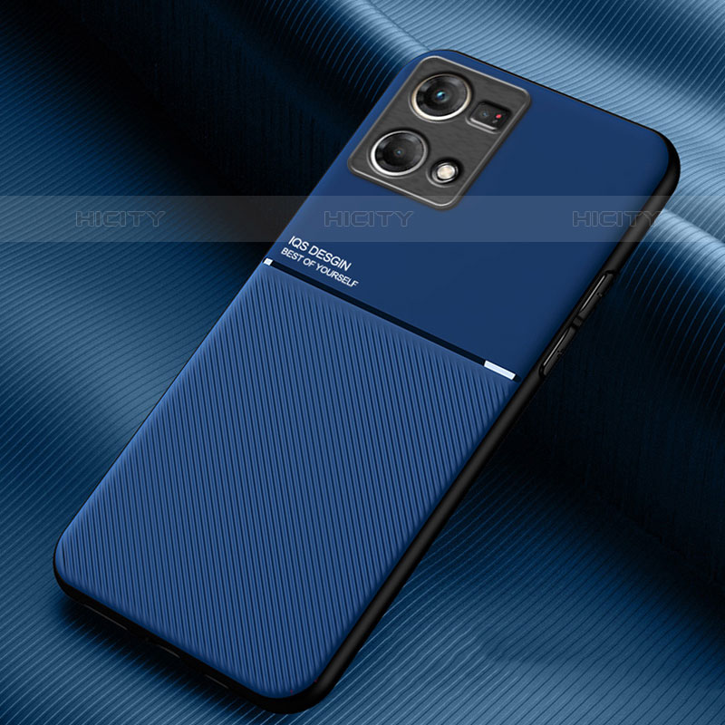 Coque Ultra Fine Silicone Souple Housse Etui avec Aimante Magnetique pour Oppo Reno7 4G Bleu Plus