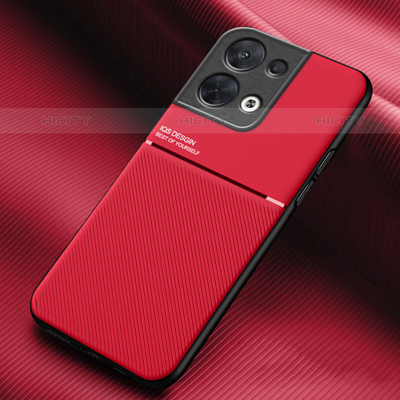 Coque Ultra Fine Silicone Souple Housse Etui avec Aimante Magnetique pour Oppo Reno9 Pro 5G Rouge Plus