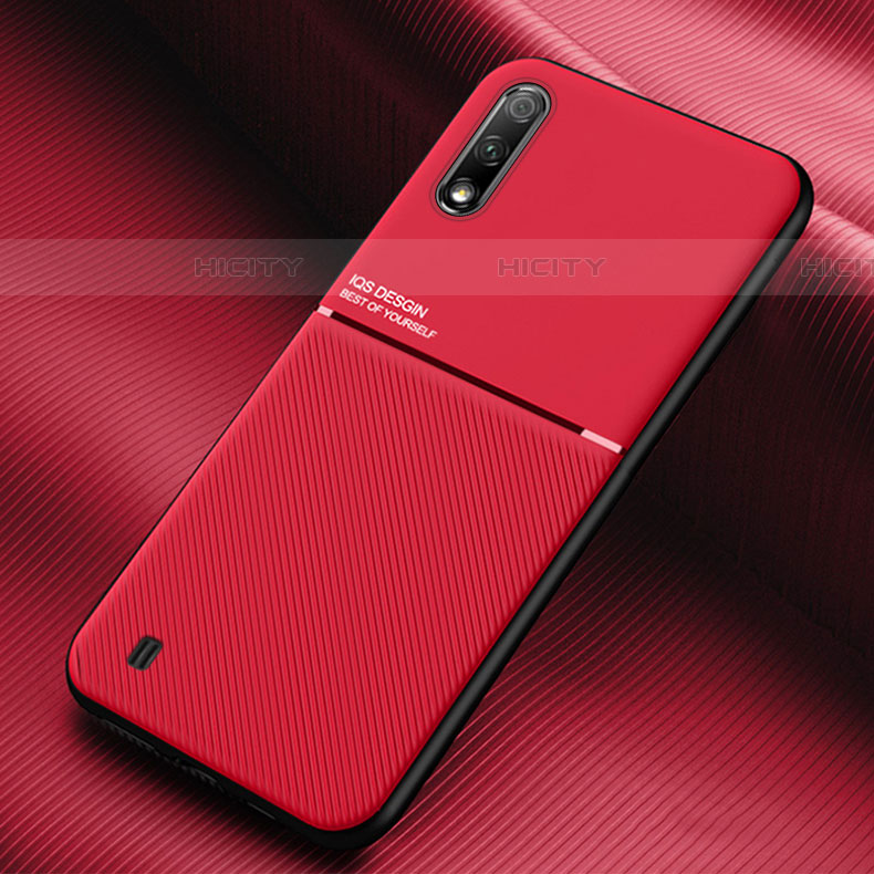 Coque Ultra Fine Silicone Souple Housse Etui avec Aimante Magnetique pour Samsung Galaxy A01 SM-A015 Rouge Plus