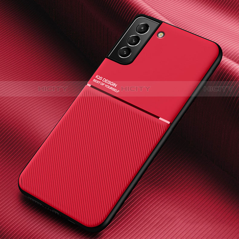 Coque Ultra Fine Silicone Souple Housse Etui avec Aimante Magnetique pour Samsung Galaxy S21 5G Rouge Plus