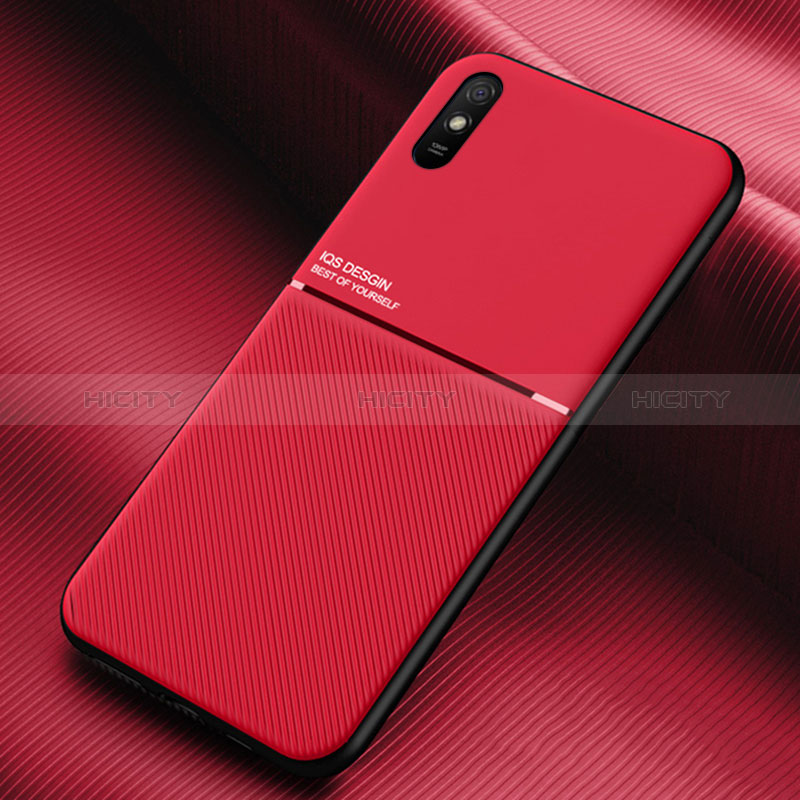 Coque Ultra Fine Silicone Souple Housse Etui avec Aimante Magnetique pour Xiaomi Redmi 9A Rouge Plus