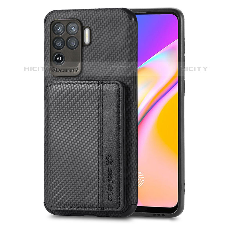 Coque Ultra Fine Silicone Souple Housse Etui avec Aimante Magnetique S01D pour Oppo Reno5 Lite Noir Plus