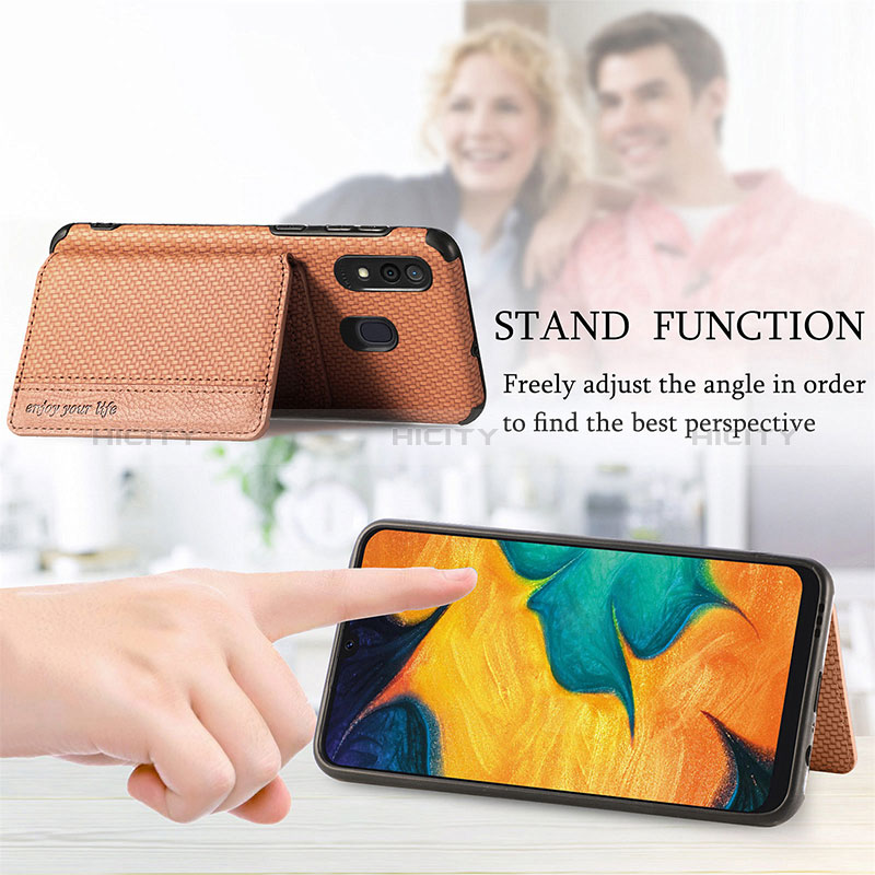 Coque Ultra Fine Silicone Souple Housse Etui avec Aimante Magnetique S01D pour Samsung Galaxy A20 Plus