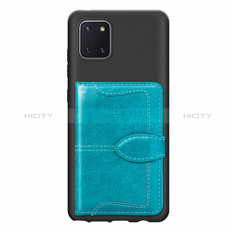 Coque Ultra Fine Silicone Souple Housse Etui avec Aimante Magnetique S01D pour Samsung Galaxy Note 10 Lite Cyan Plus