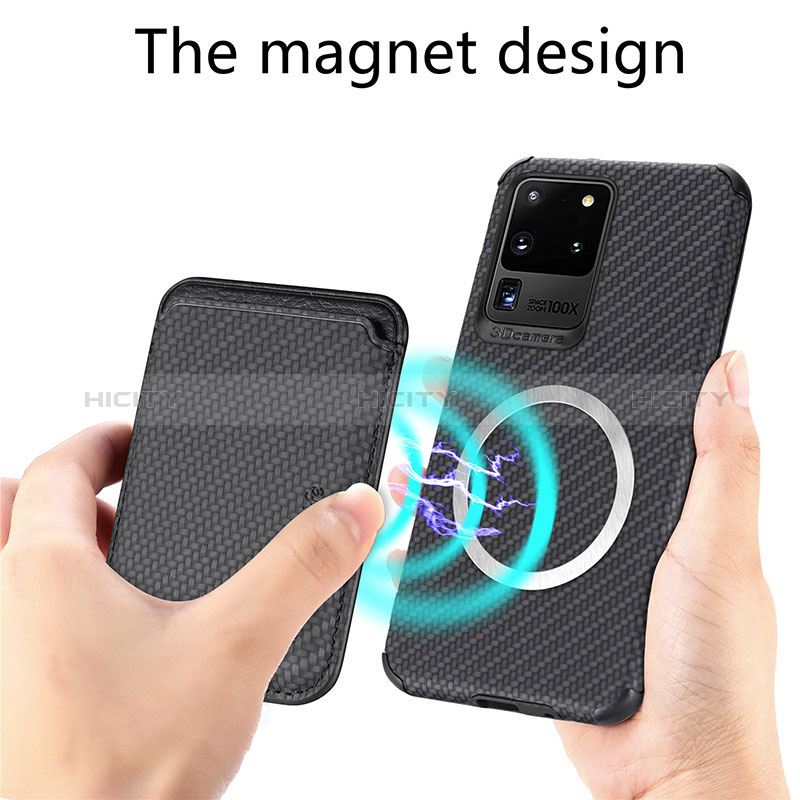 Coque Ultra Fine Silicone Souple Housse Etui avec Aimante Magnetique S02D pour Samsung Galaxy S20 Ultra 5G Plus