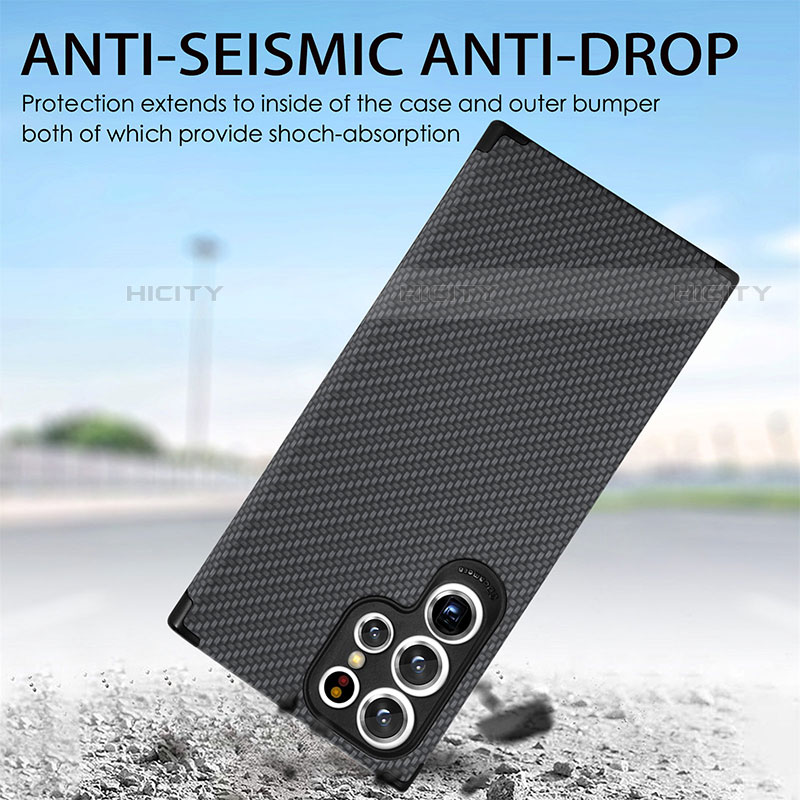 Coque Ultra Fine Silicone Souple Housse Etui avec Aimante Magnetique S03D pour Samsung Galaxy S23 Ultra 5G Plus