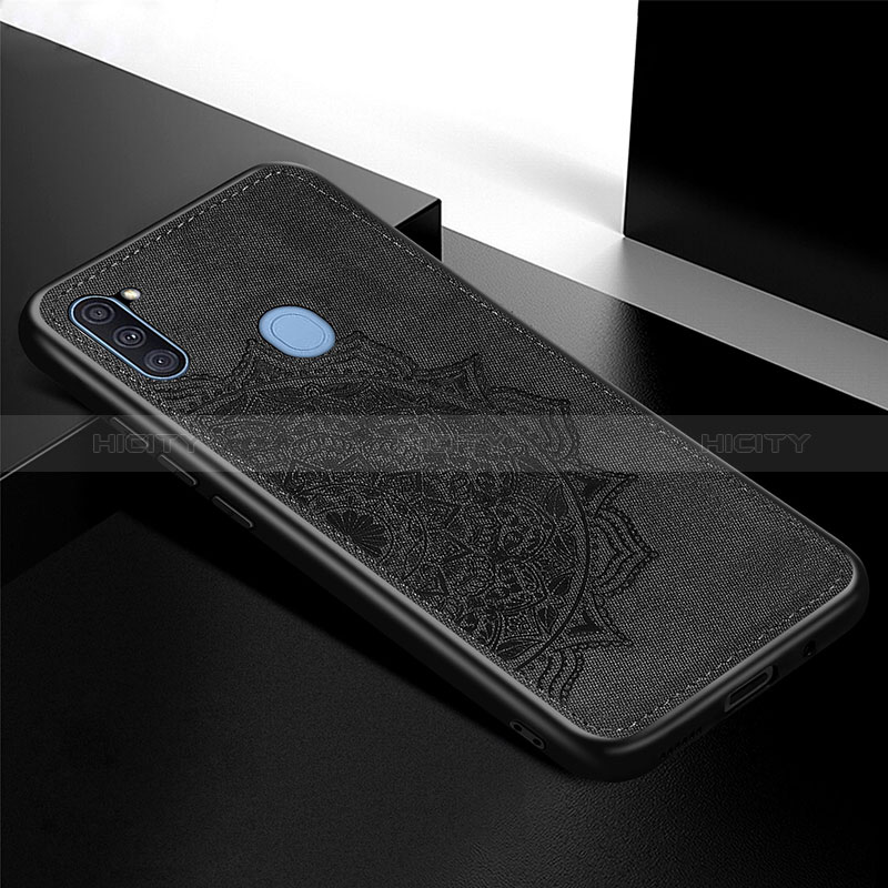 Coque Ultra Fine Silicone Souple Housse Etui avec Aimante Magnetique S04D pour Samsung Galaxy M11 Noir Plus