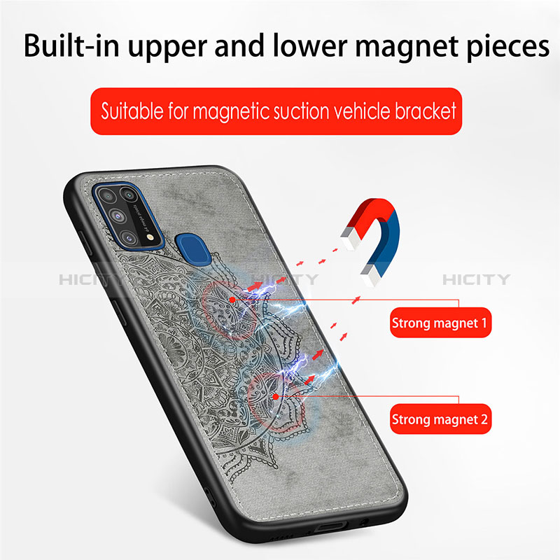 Coque Ultra Fine Silicone Souple Housse Etui avec Aimante Magnetique S04D pour Samsung Galaxy M21s Plus