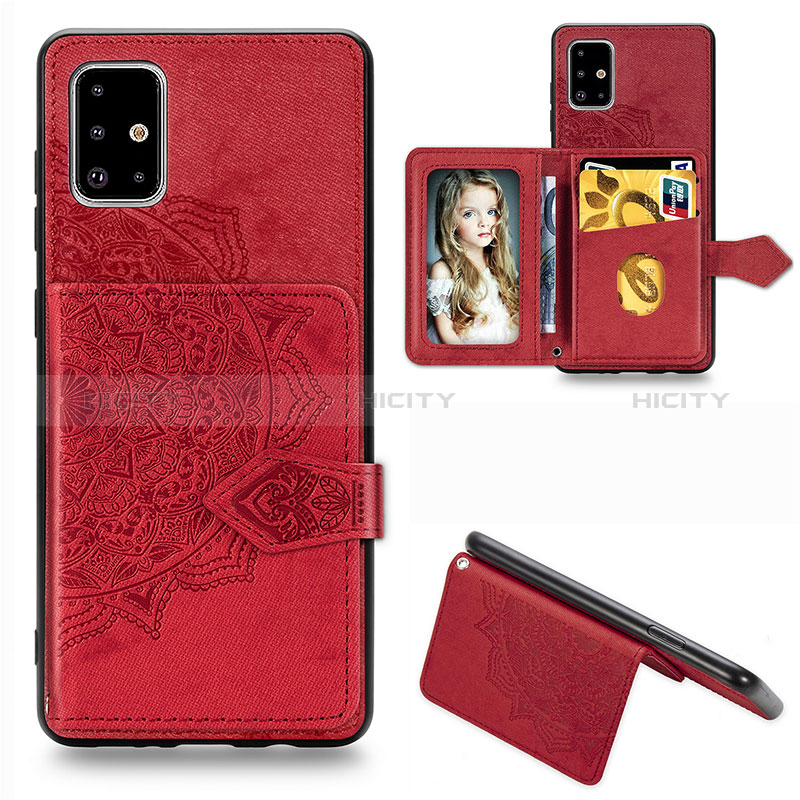 Coque Ultra Fine Silicone Souple Housse Etui avec Aimante Magnetique S04D pour Samsung Galaxy M40S Rouge Plus