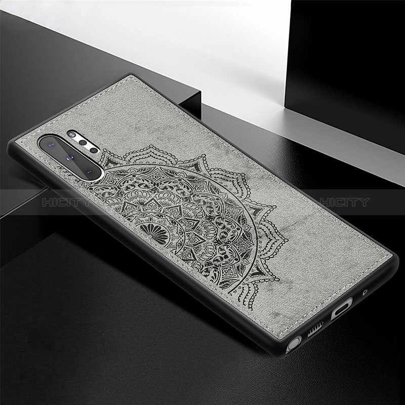 Coque Ultra Fine Silicone Souple Housse Etui avec Aimante Magnetique S04D pour Samsung Galaxy Note 10 Plus 5G Gris Plus