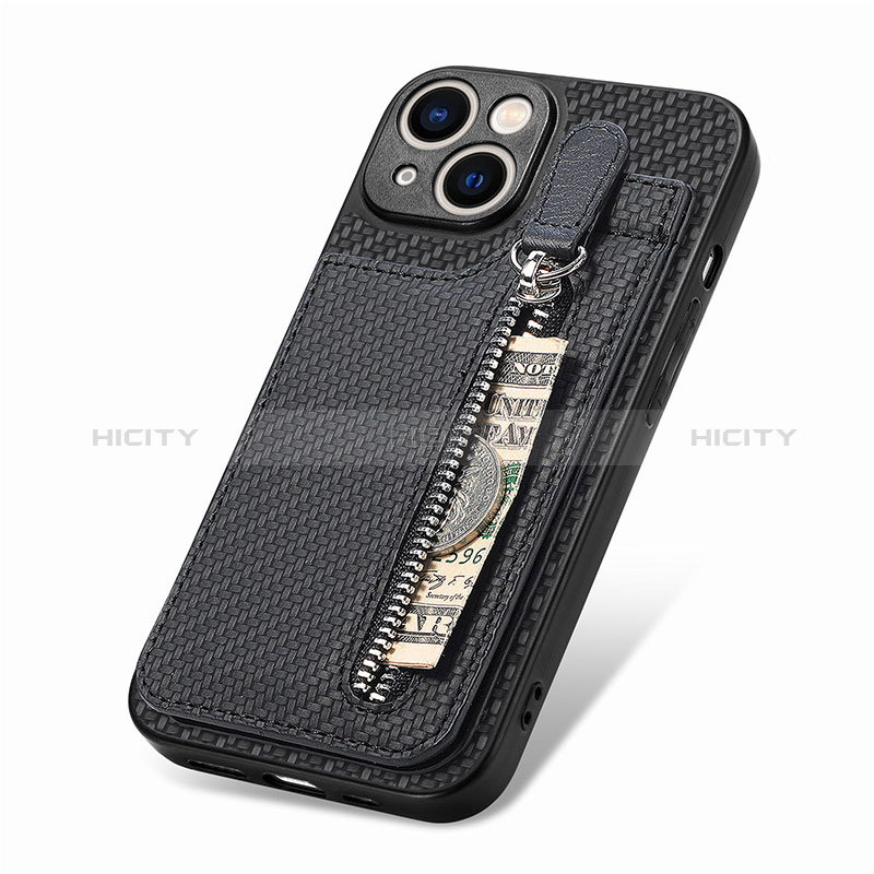 Coque Ultra Fine Silicone Souple Housse Etui avec Aimante Magnetique S05D pour Apple iPhone 14 Noir Plus