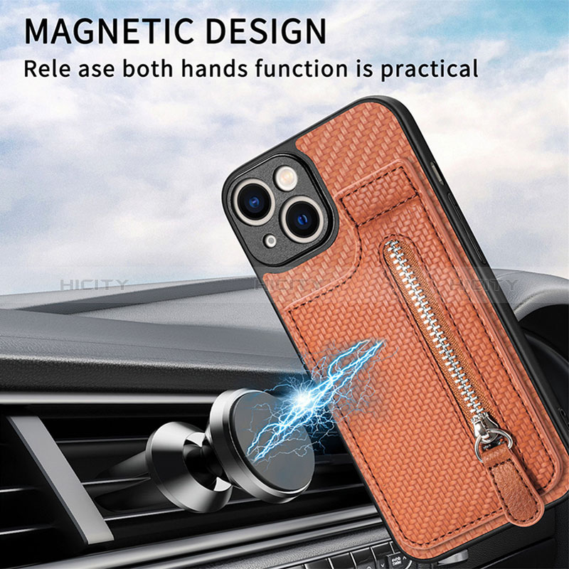 Coque Ultra Fine Silicone Souple Housse Etui avec Aimante Magnetique S05D pour Apple iPhone 14 Plus