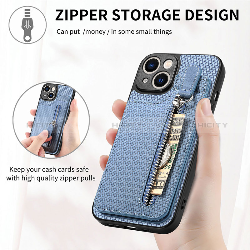 Coque Ultra Fine Silicone Souple Housse Etui avec Aimante Magnetique S05D pour Apple iPhone 14 Plus